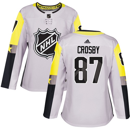 Adidas Penguins #87 Sidney Crosby Gray 2018 All-Star Metro Division Authentic Women's Stitched NHL Jersey - Click Image to Close